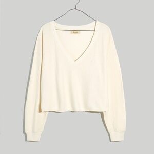 Madewell double-face v-neck long-sleeve tee | size: M